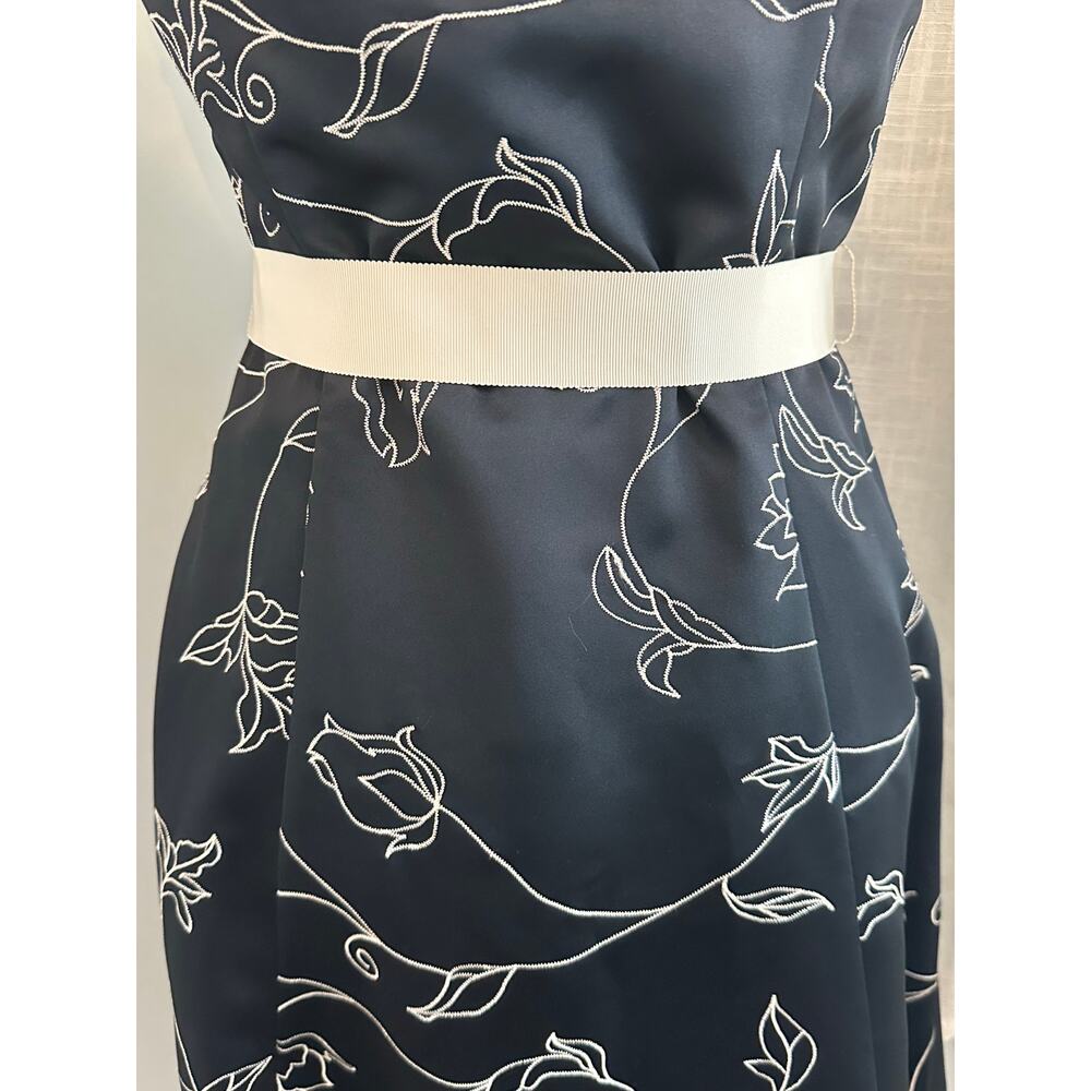 WHBM Strapless Black Floral Fit & Flare Cocktail Party Dress Size 10 - Picture 10 of 13